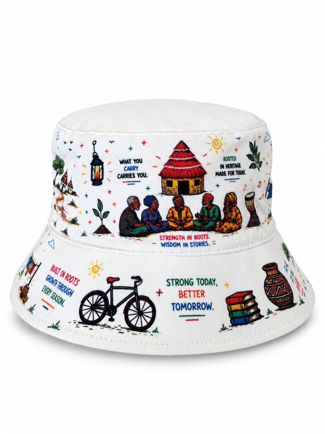 Village Stories Reversible Bucket Hat