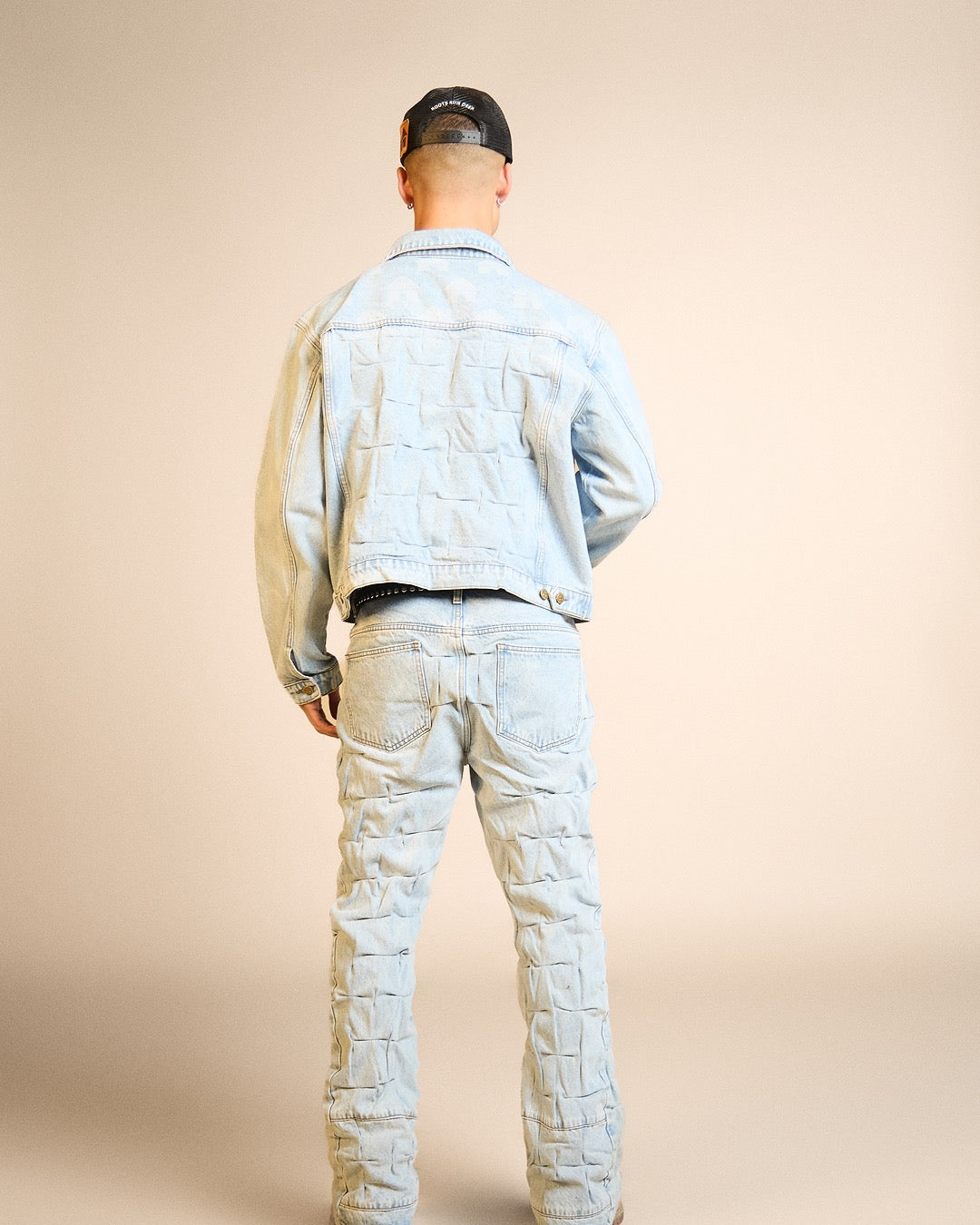 Villager Blue Grid Denim Set
