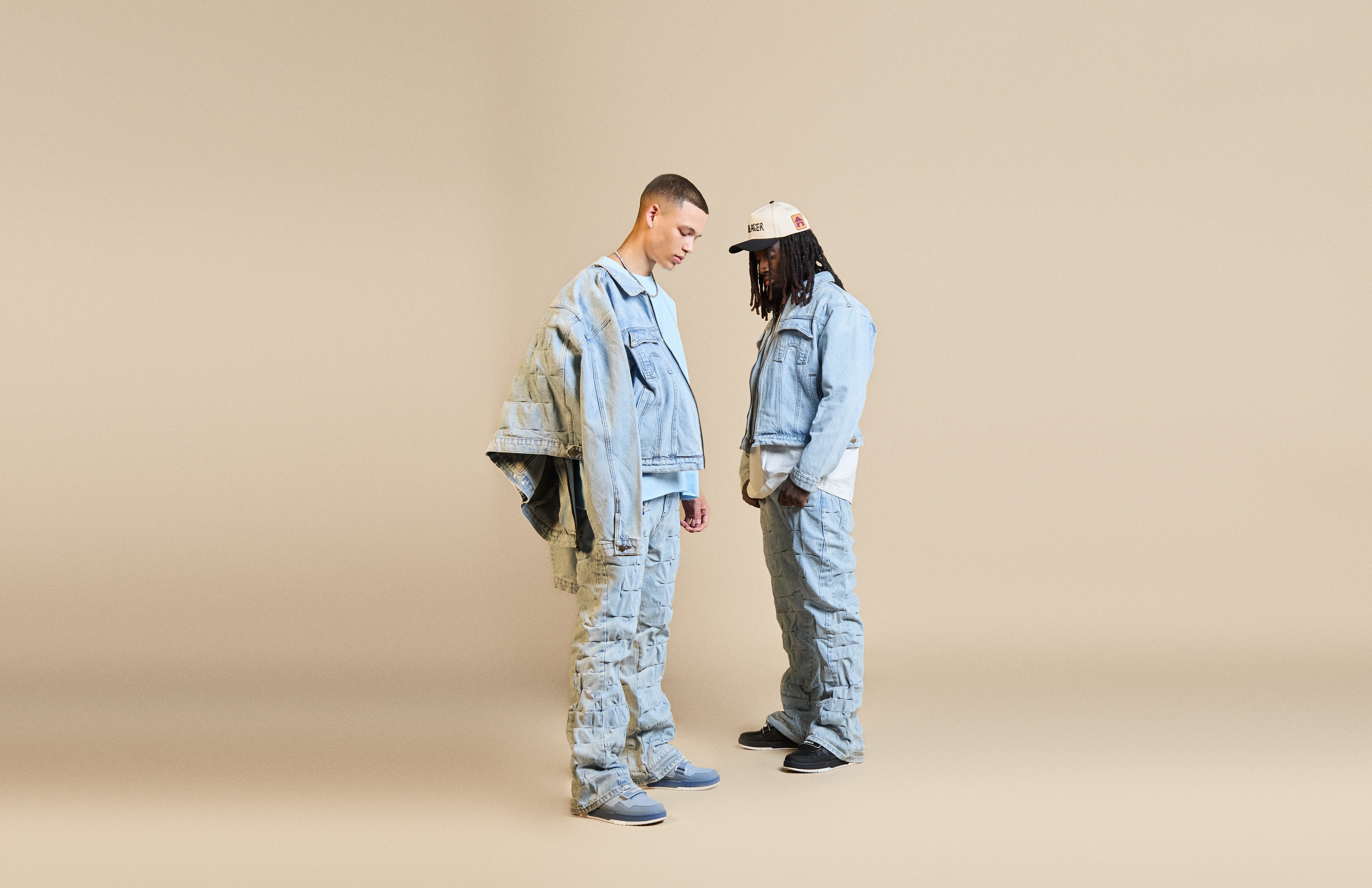 Villager Blue Grid Denim Set