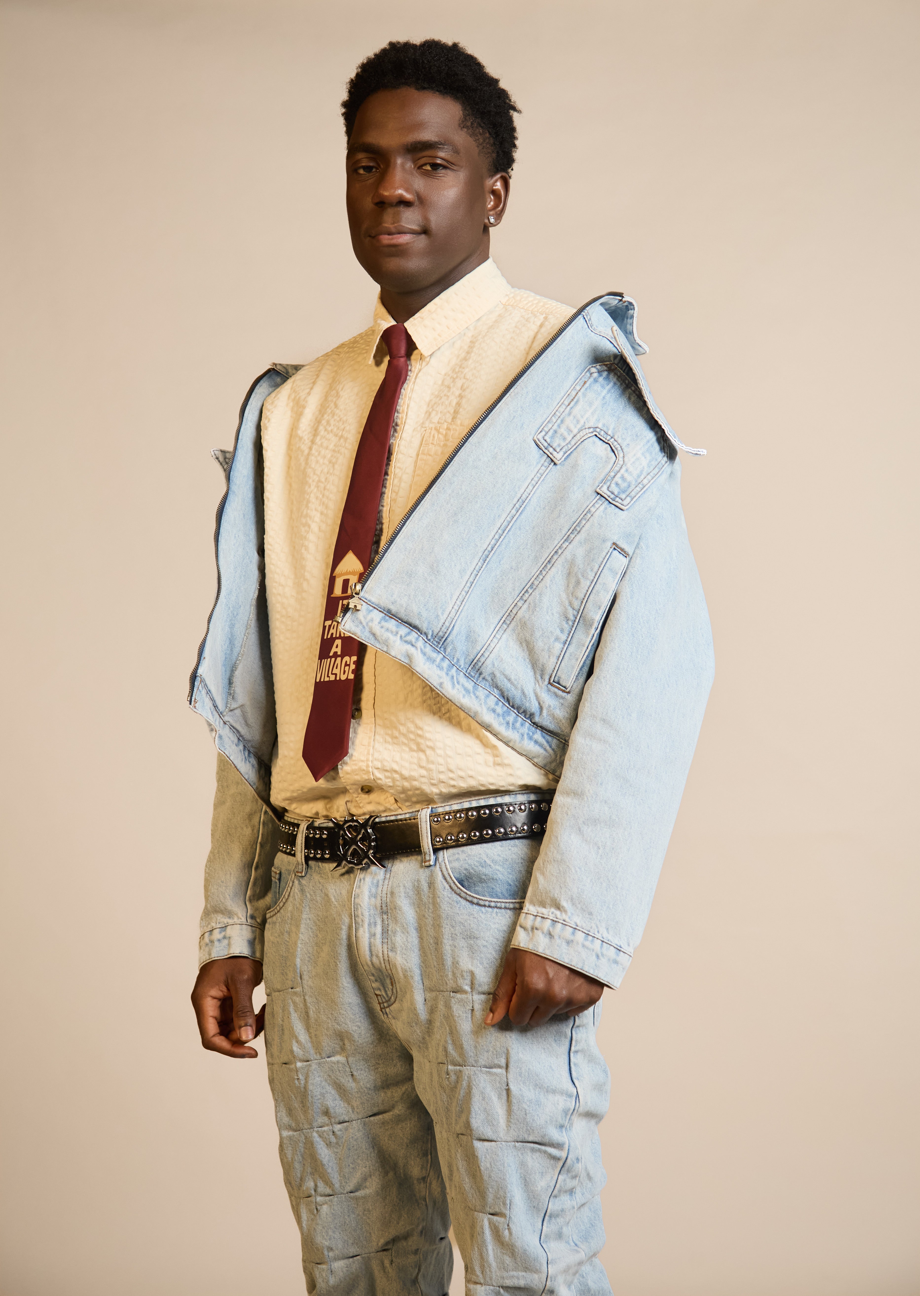 Villager Blue Grid Denim Set