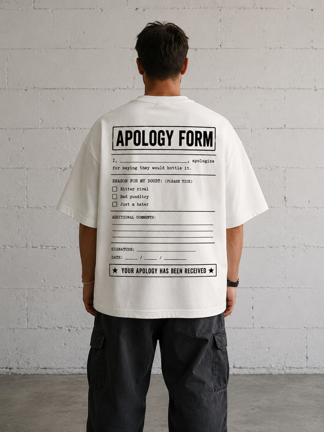Champions of England - Apology Form Tee