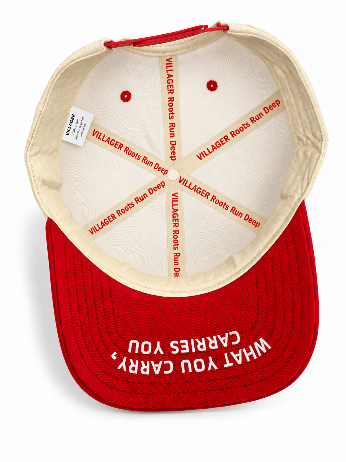 Villager Hutkeeper Snapback – Ivory / Red