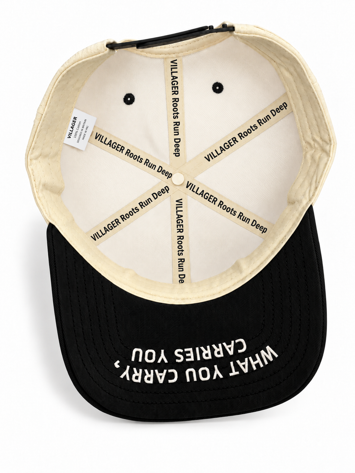 Villager Hutkeeper Snapback – Ivory / Black