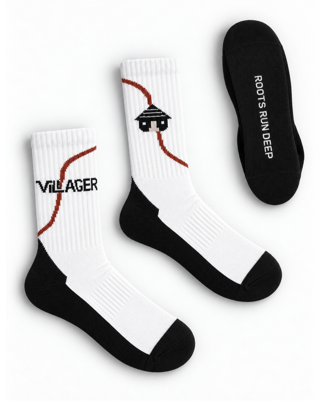 Villager RRD Crew Socks – White (1 Pair)