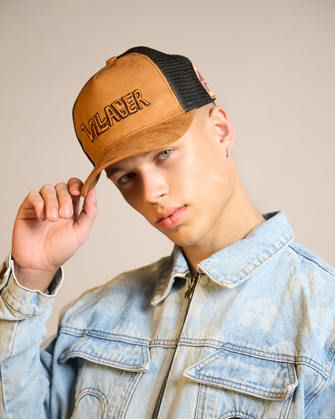 Villager Blue Grid Denim Set