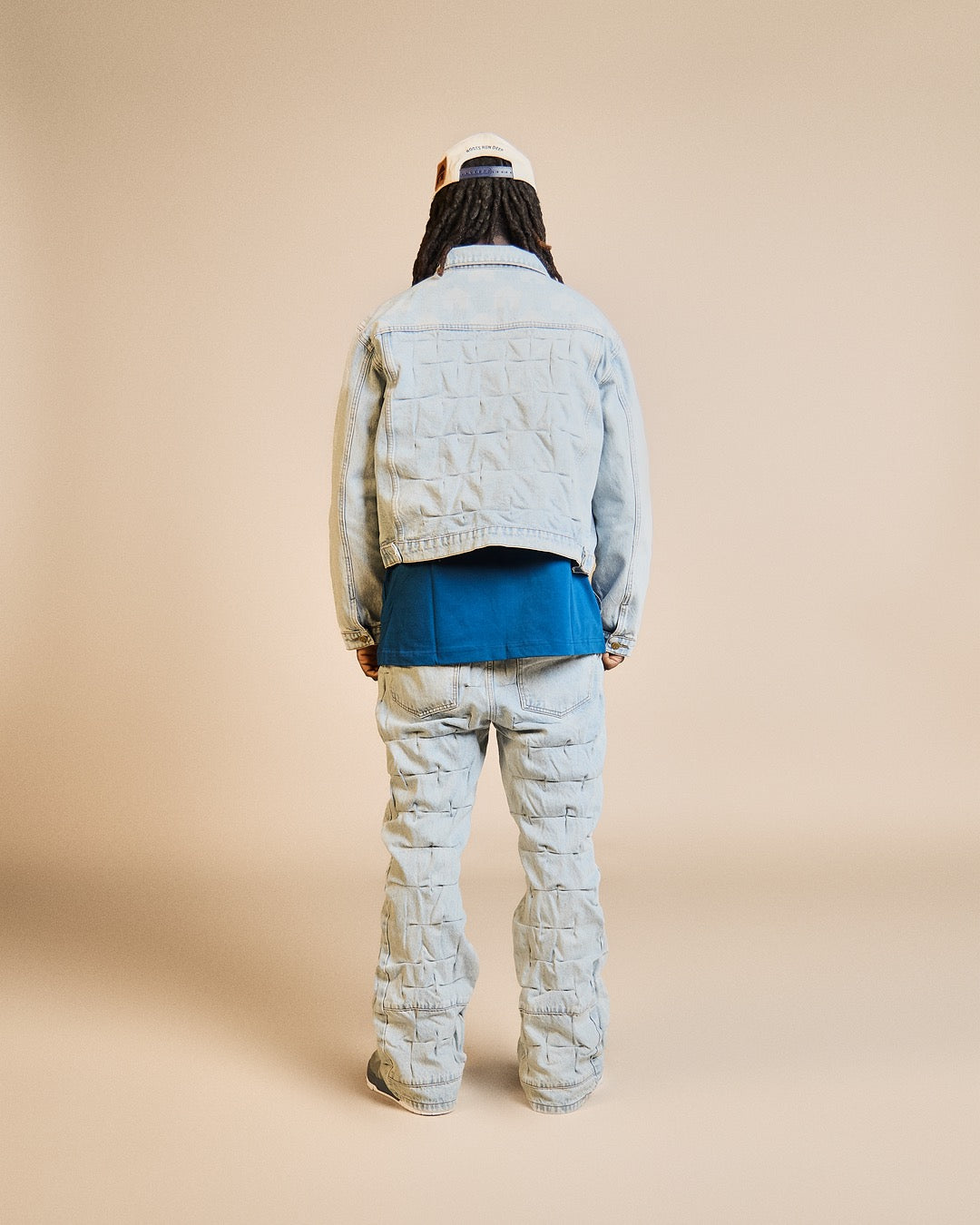 Villager Blue Grid Denim Set
